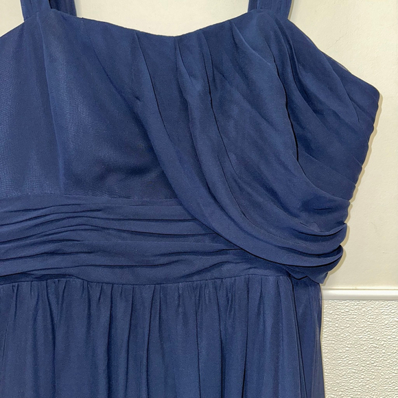 Women's Alfred Angelo Navy Maxi Dress Size 18 Wedding Formal Chiffon Prom Plus - Picture 8 of 12